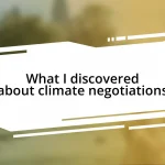 What I discovered about climate negotiations