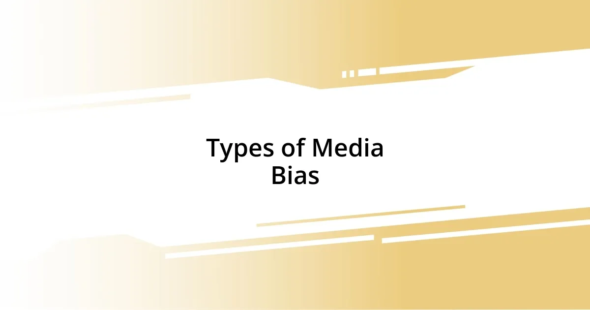 Types of Media Bias